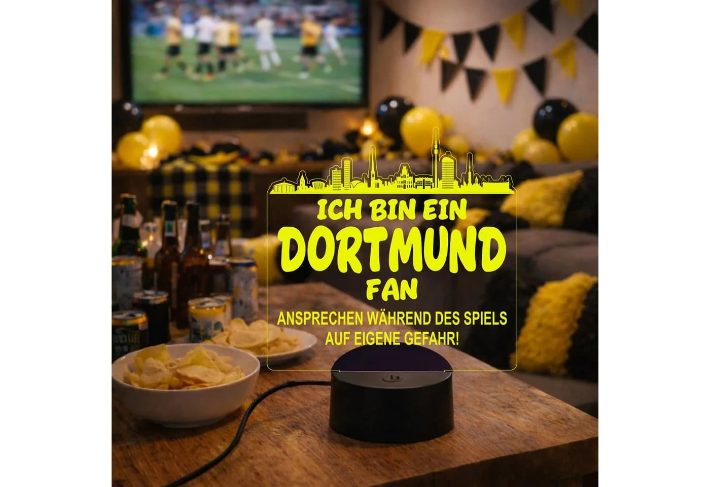 Lieblingsmensch LED Nachtlicht Fußball Dortmund Fan Acryl - Bild 3
