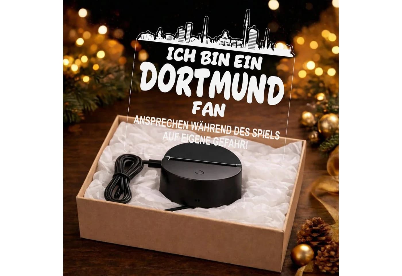 Lieblingsmensch LED Nachtlicht Fußball Dortmund Fan Acryl - Bild 4