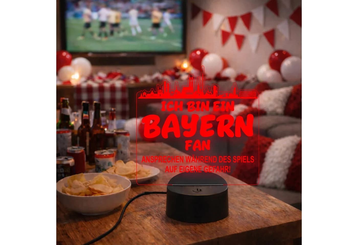 Lieblingsmensch LED Nachtlicht Fußball Bayern Fan RGB - Bild 3