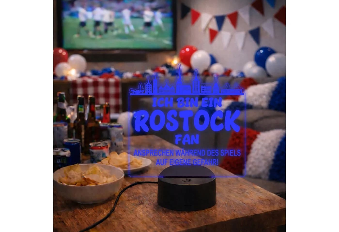 Lieblingsmensch LED Nachtlicht FC Hansa Rostock RGB mit Fernbedienung - Bild 3