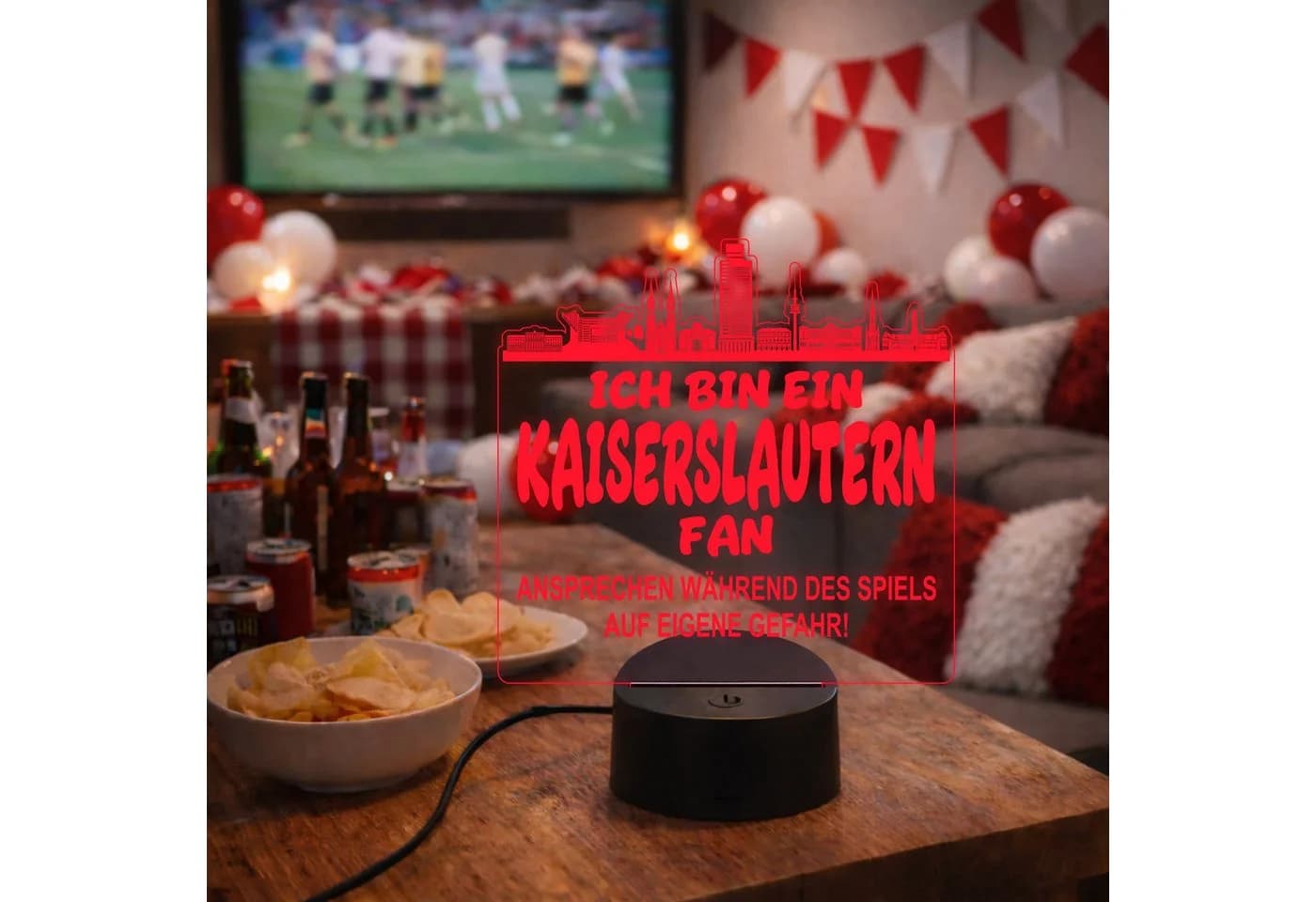 Lieblingsmensch LED Nachtlicht Fußball Kaiserslautern Acryl - Bild 3