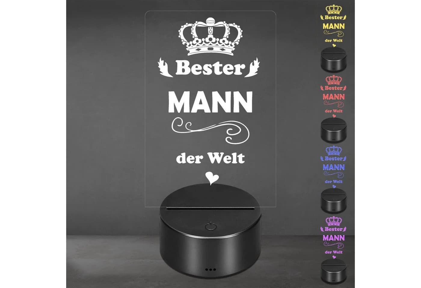 Lieblingsmensch LED Nachtlicht Acryl mit Gravur & Fernbedienung - Bild 2