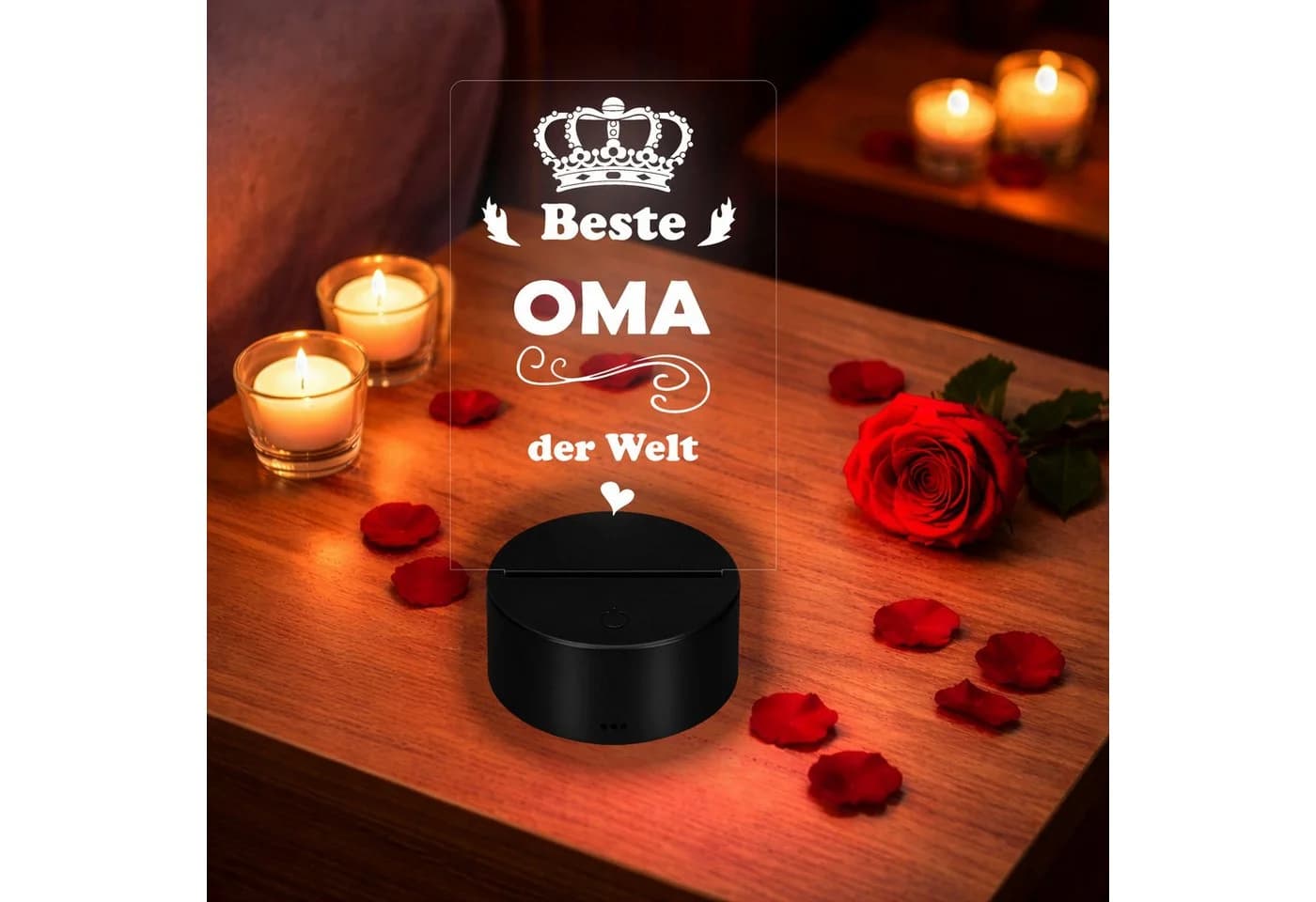 Lieblingsmensch LED Nachtlicht Acryl mit Gravur & Fernbedienung - Bild 3