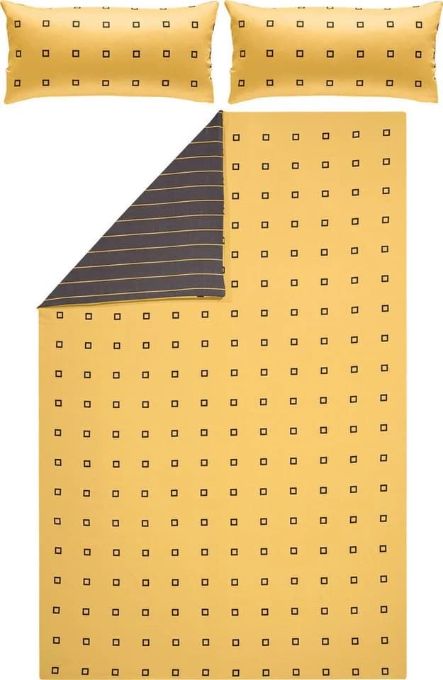 Erwin Müller Wendebettwäsche Mako-Satin Grafik Gelb/Anthrazit - Bild 2