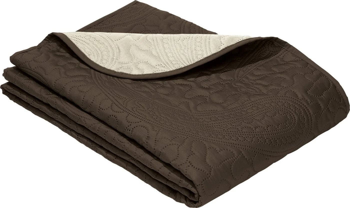 Erwin Müller Sesselschoner Dunkelbraun Paisley Uni Polyester - Bild 2
