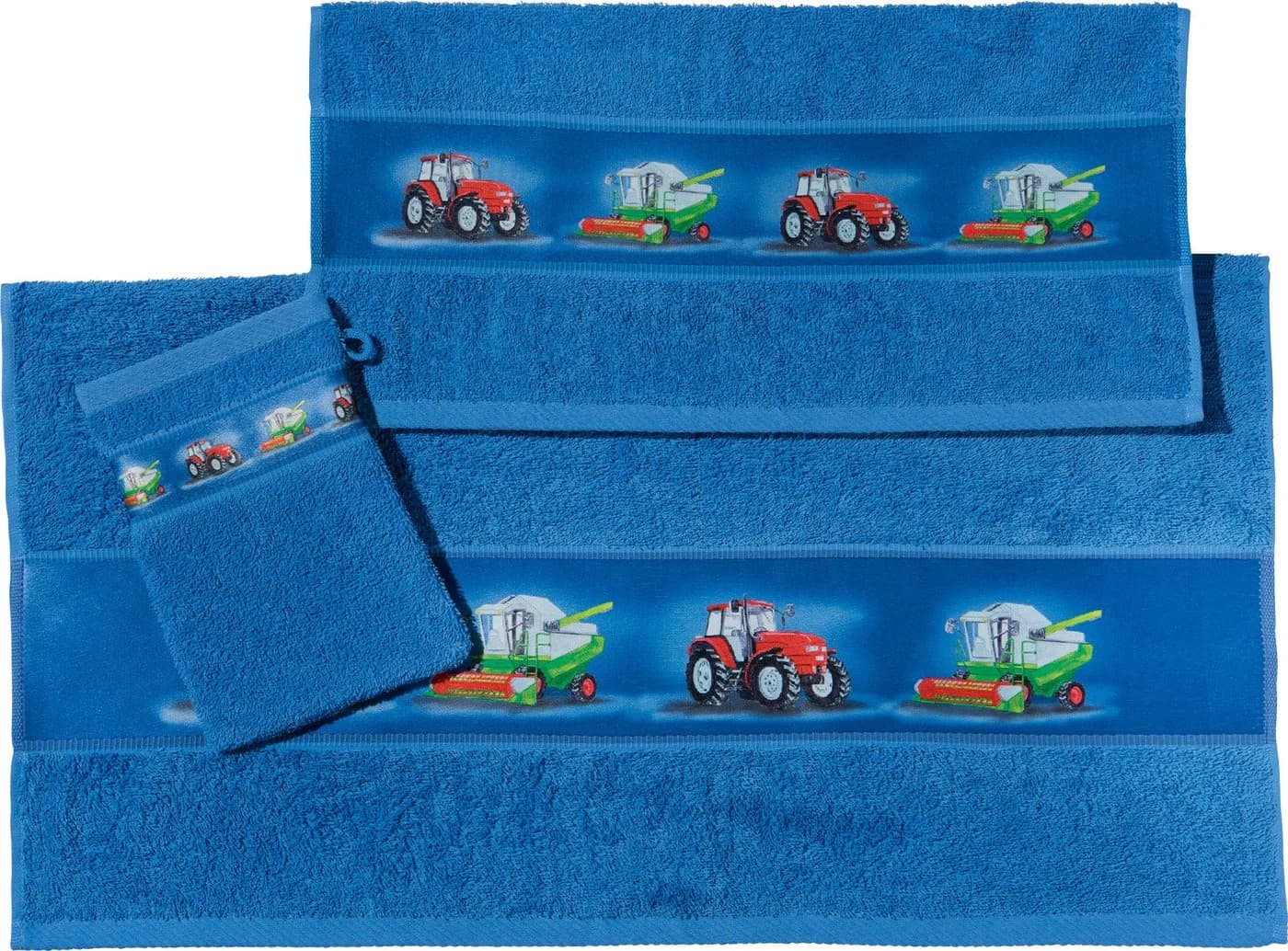 Erwin Müller Kinder-Frottier-Set 3-teilig Blau Traktor - Bild 2