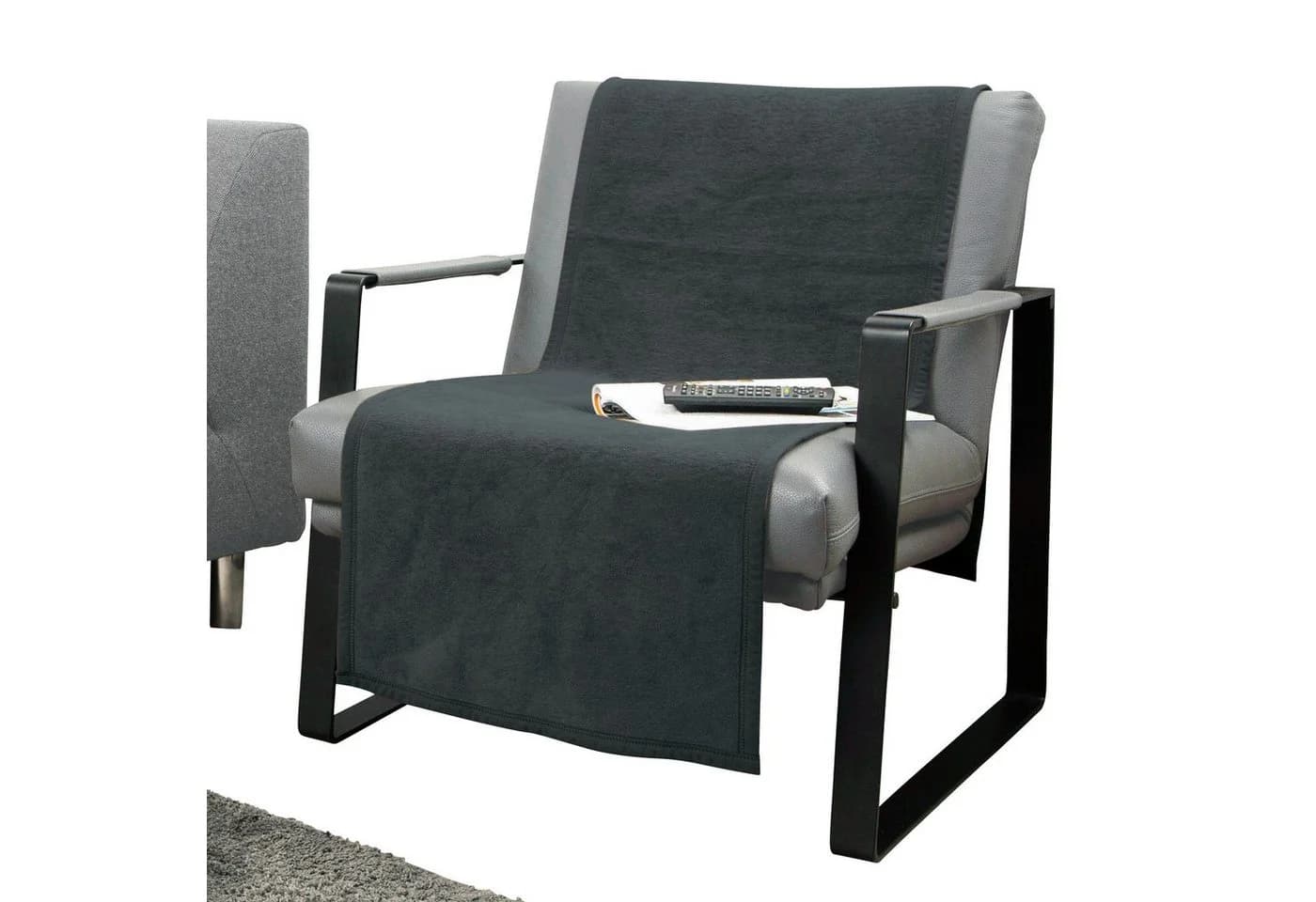 Erwin Müller Sofaläufer "Triest" Dunkelgrau Uni Design - Bild 2