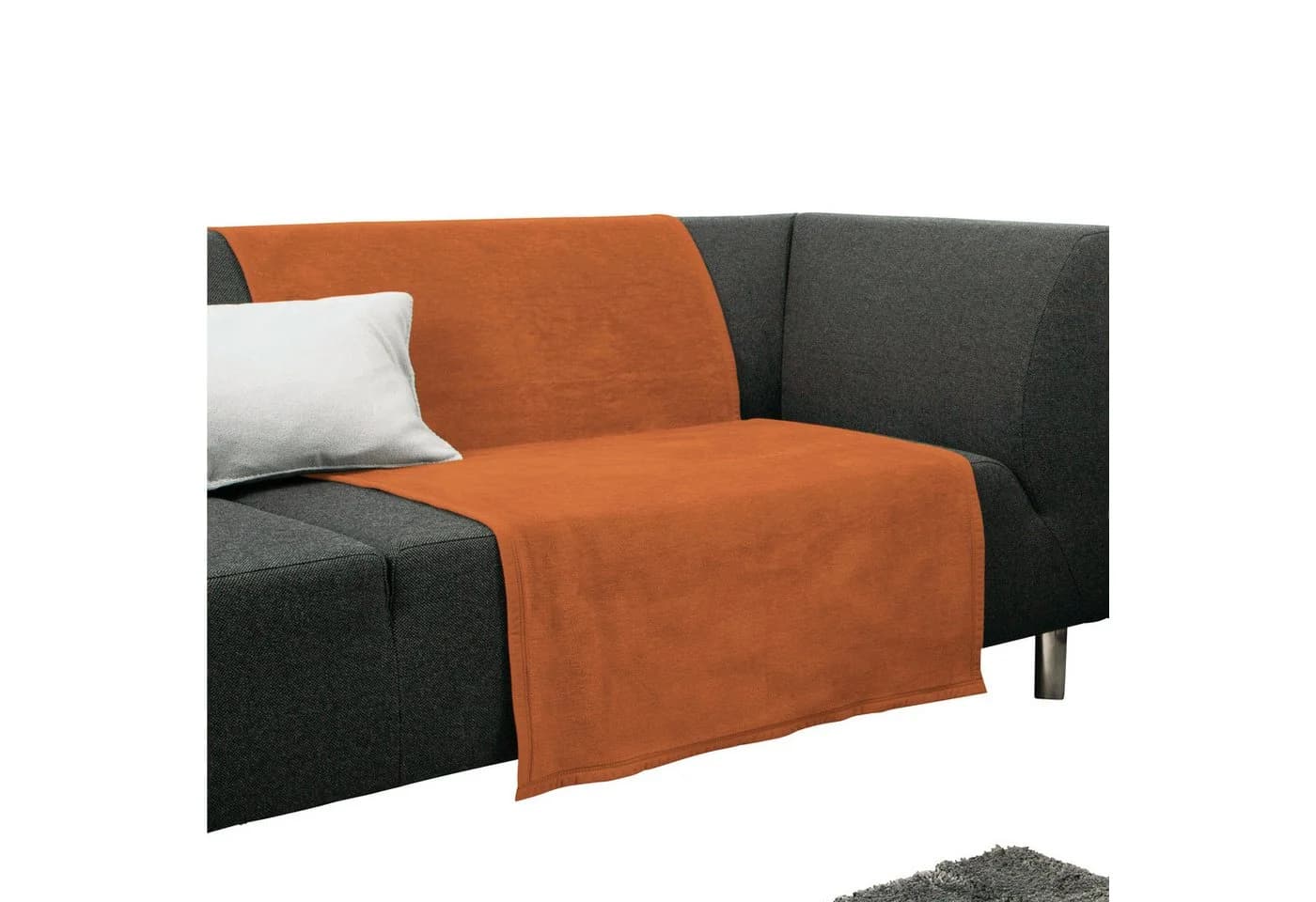 Erwin Müller Sofaläufer "Triest" Orange Uni Baumwollmischung - Bild 2