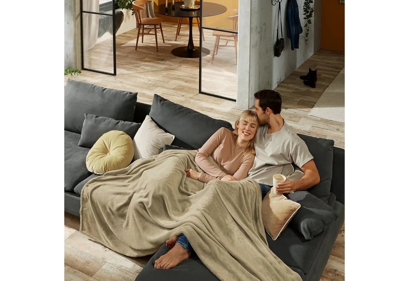 REDBEST Wohndecke Amarillo Fleece Uni Beige