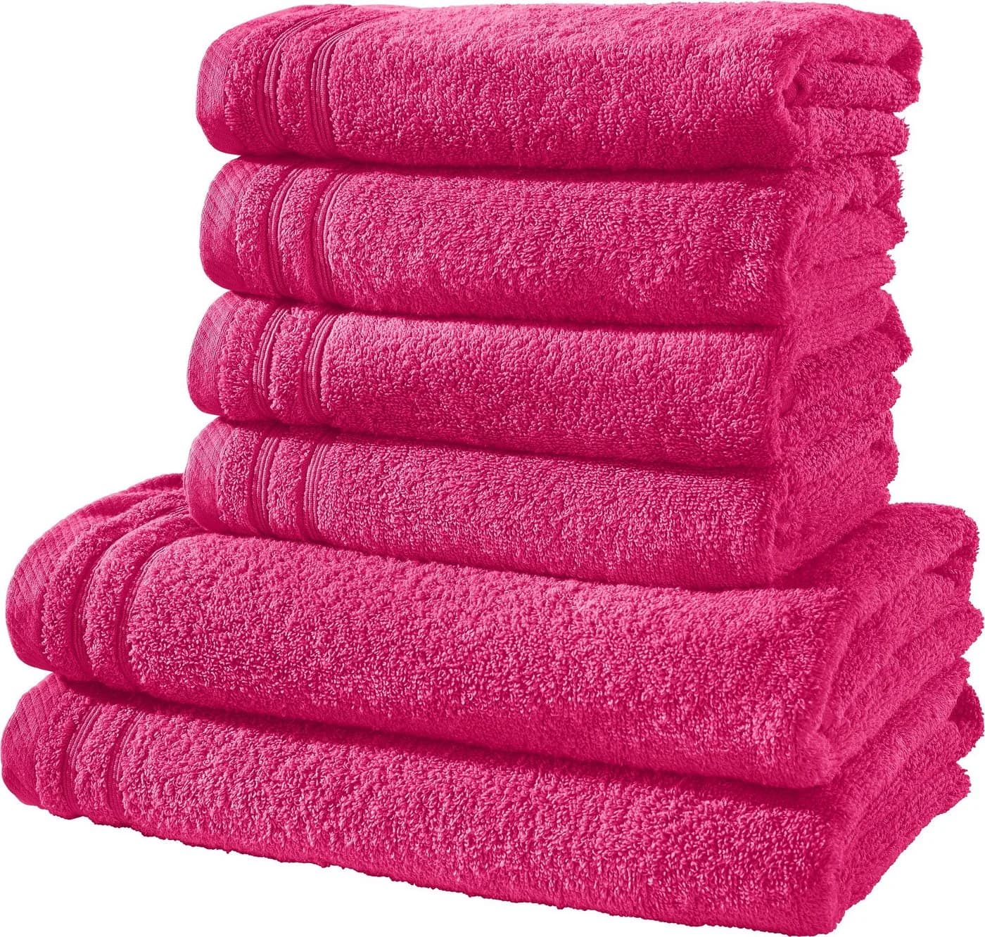 Erwin Müller Handtuch-Set 6-teilig Rosa Frottier Uni - Bild 2