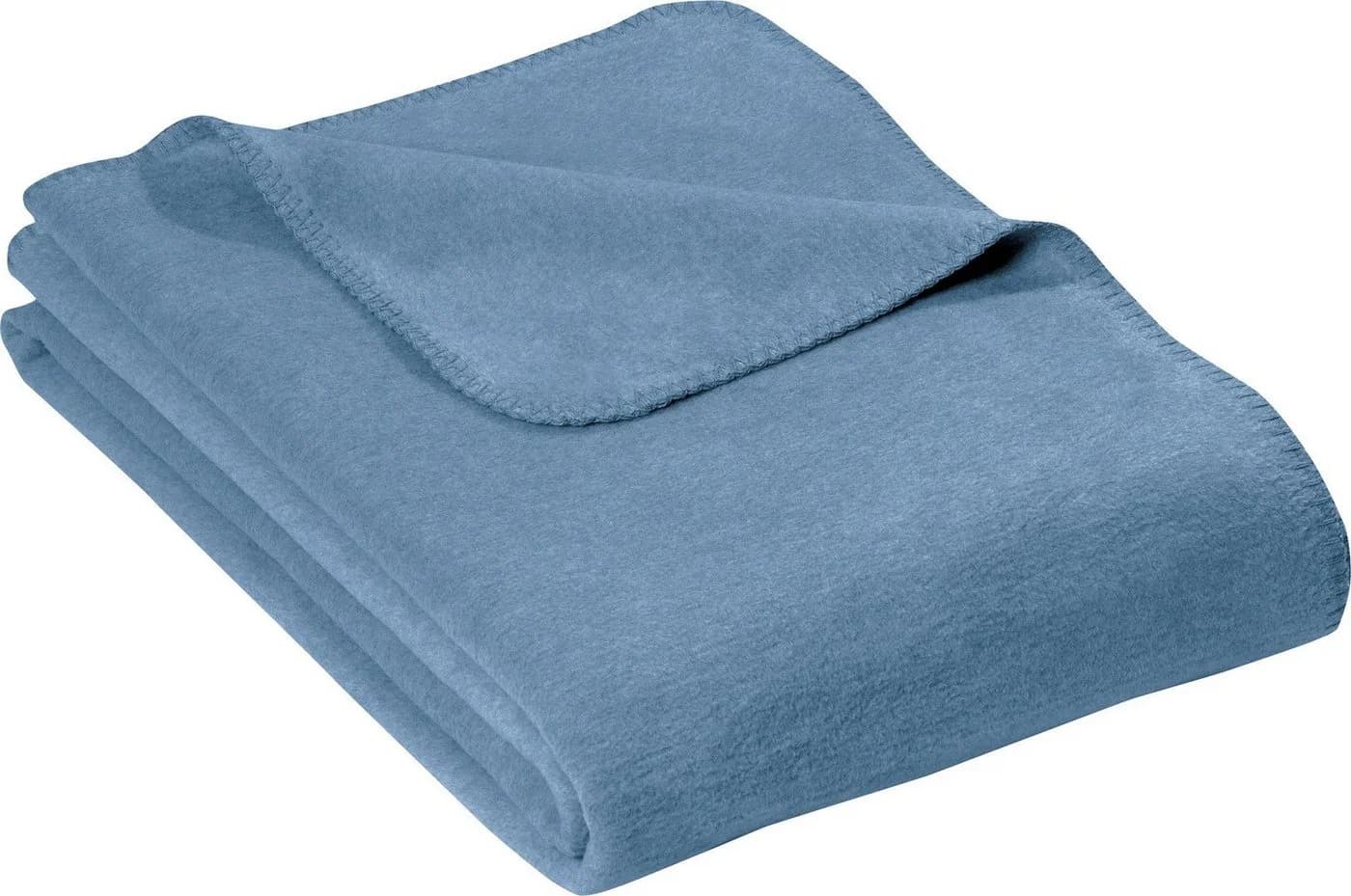 Erwin Müller Wohndecke "Brescia" Baumwolle Uni Jeansblau - Bild 2