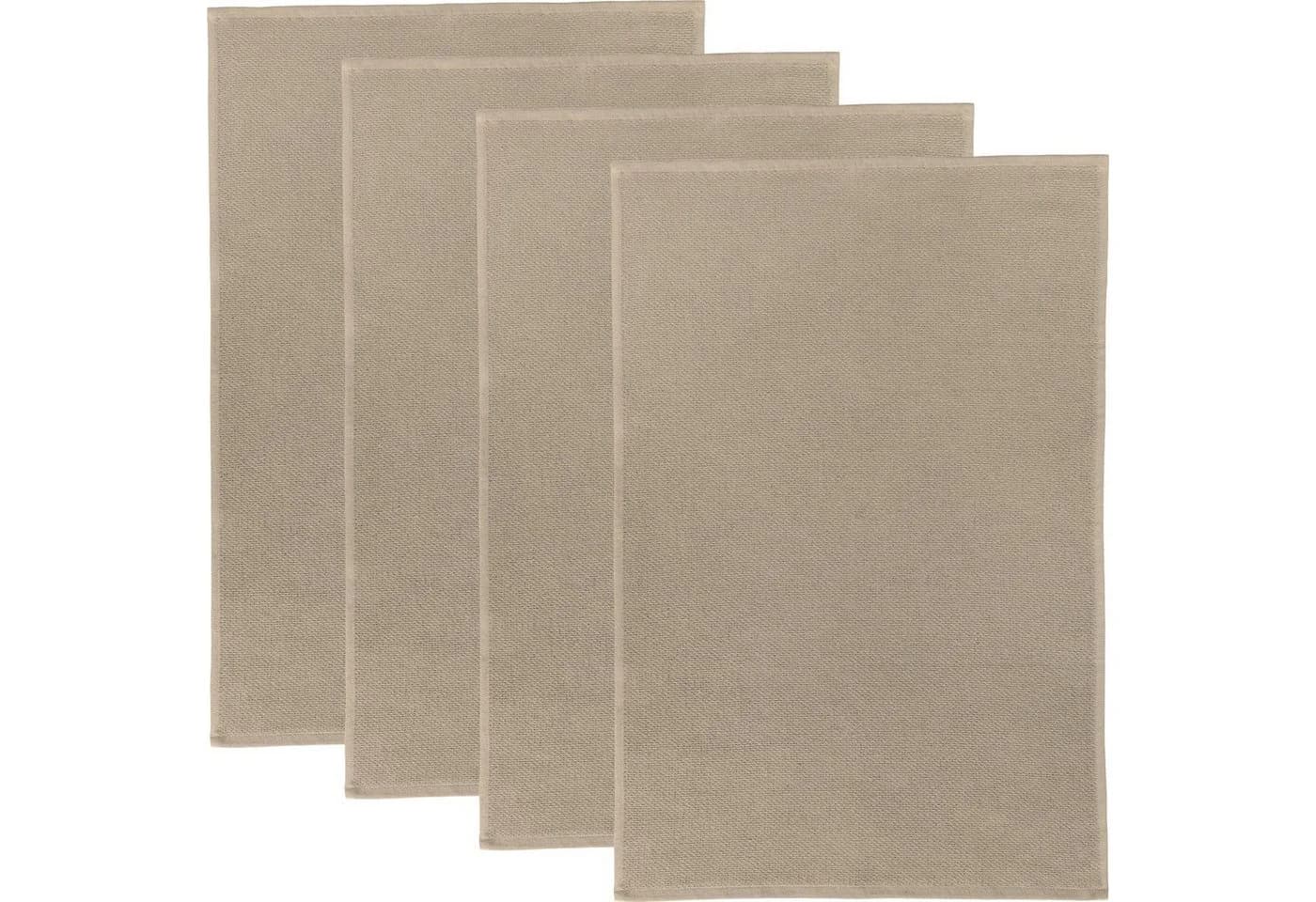 Erwin Müller Frottier-Geschirrtuch 4er-Pack Baumwolle Uni Beige - Bild 2