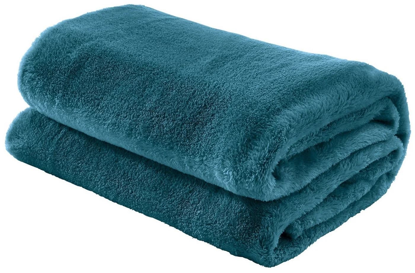 Erwin Müller Wohndecke Salerno Teddy-Fleece Uni Grün - Bild 2