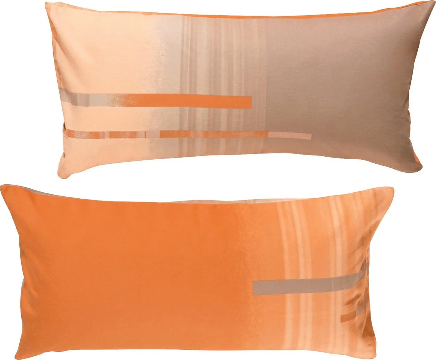 Erwin Müller Kissenbezug Flanell Streifen Orange-Braun - Bild 2