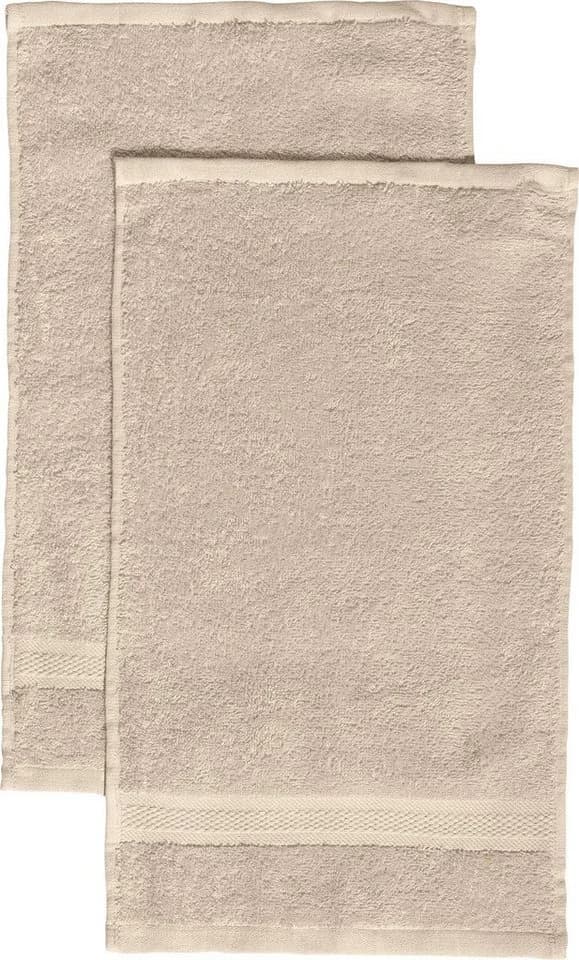 REDBEST Gästehandtuch Chicago 2er-Pack Frottier Uni Beige - Bild 2