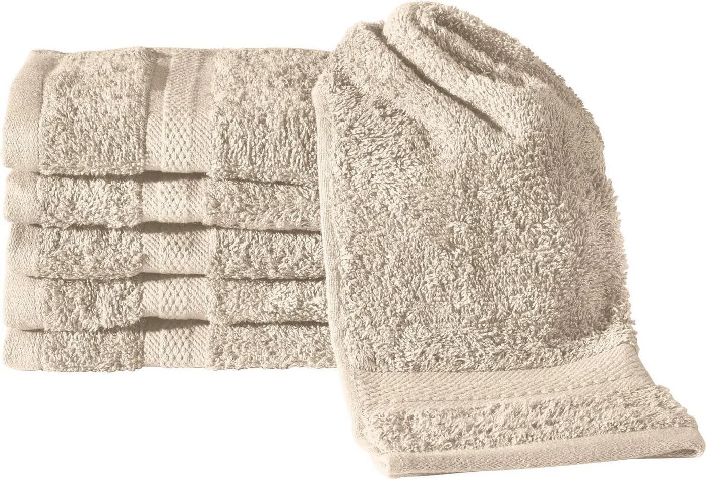 REDBEST Gästehandtuch Chicago 6er-Pack Frottier Uni Beige - Bild 2