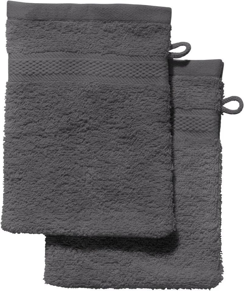 REDBEST Waschhandschuh Chicago 2er-Pack Frottier Grau Uni - Bild 2