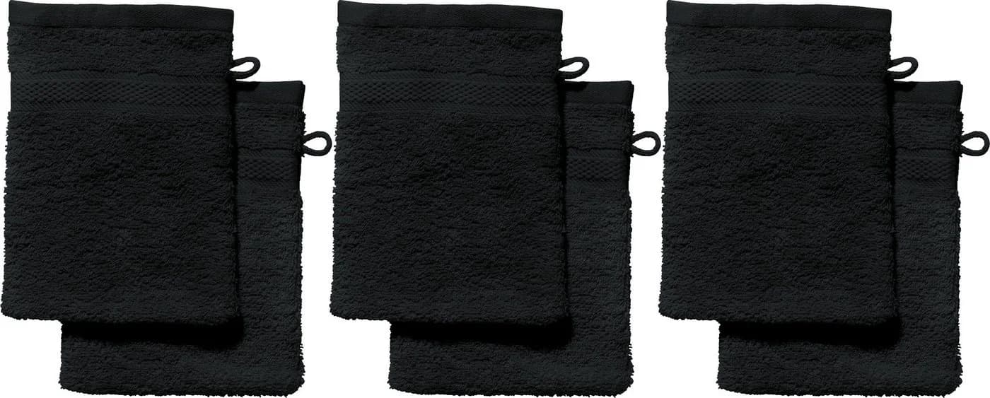 REDBEST Waschhandschuh Chicago 6er-Pack Walk-Frottier Schwarz - Bild 2