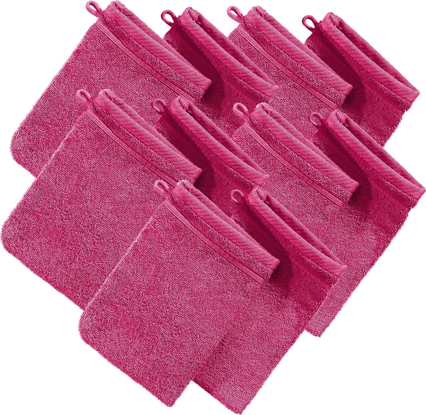 Erwin Müller Waschhandschuh Heidelberg 10er-Pack Frottier Rosa Uni - Bild 2