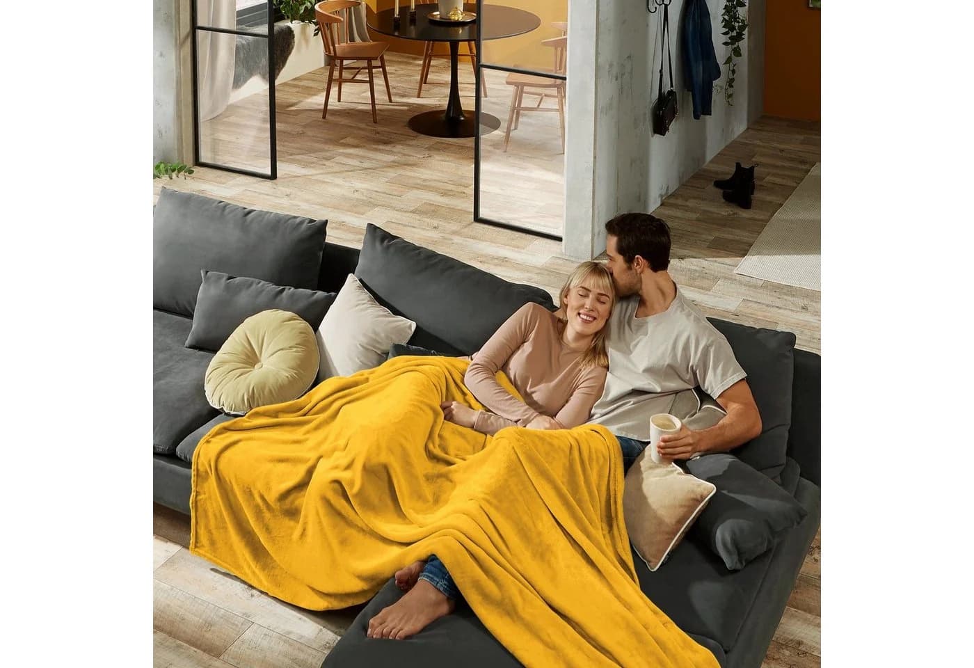 REDBEST Wohndecke Amarillo Fleece Uni Gelb