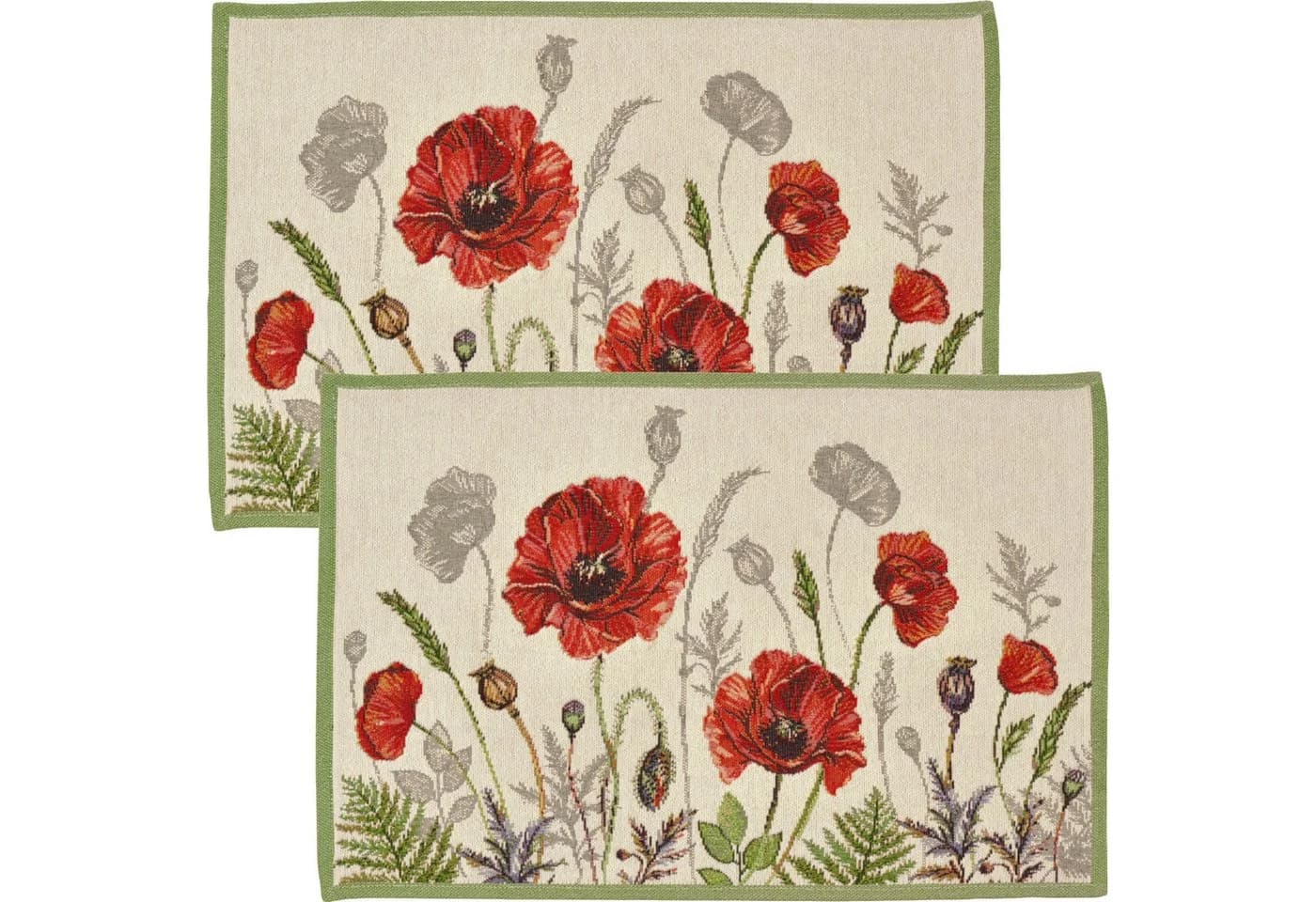 Sander Tischset Poppy Meadow 2er-Pack Gobelin Mohnblumen - Bild 2