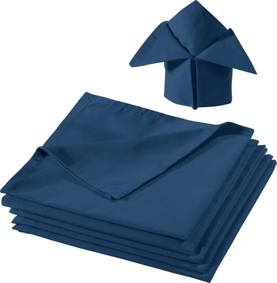 REDBEST Stoffserviette 6er-Pack Seattle Baumwolle Uni Blau - Bild 2