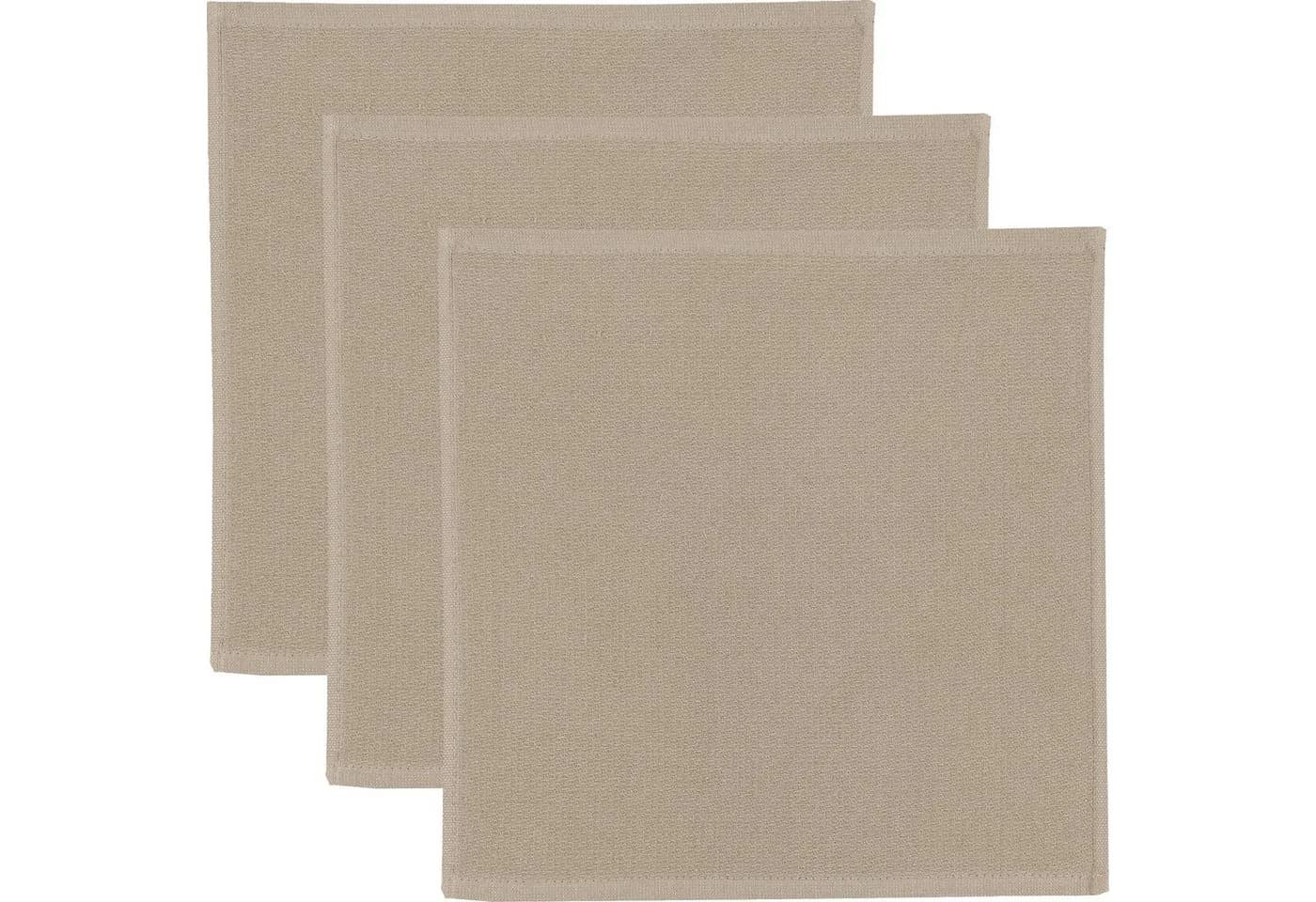 Erwin Müller Geschirrtuch Spültuch 3er-Pack Baumwolle Uni Beige/Braun - Bild 2