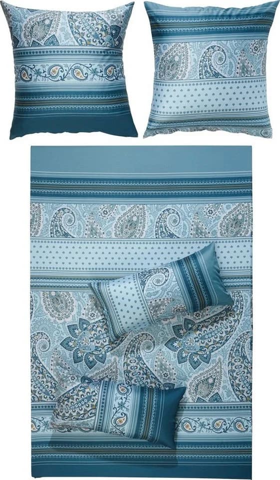 Erwin Müller Bettwäsche Mako-Satin Paisley Blau - Bild 2