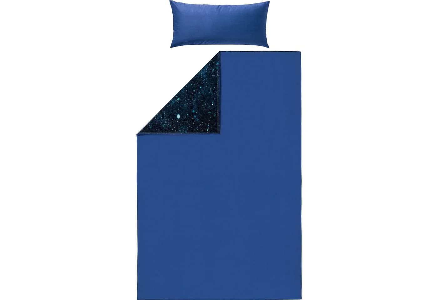 Erwin Müller Kinderbettwäsche Wendebettwäsche Mako-Satin Galaxien-Motiv
