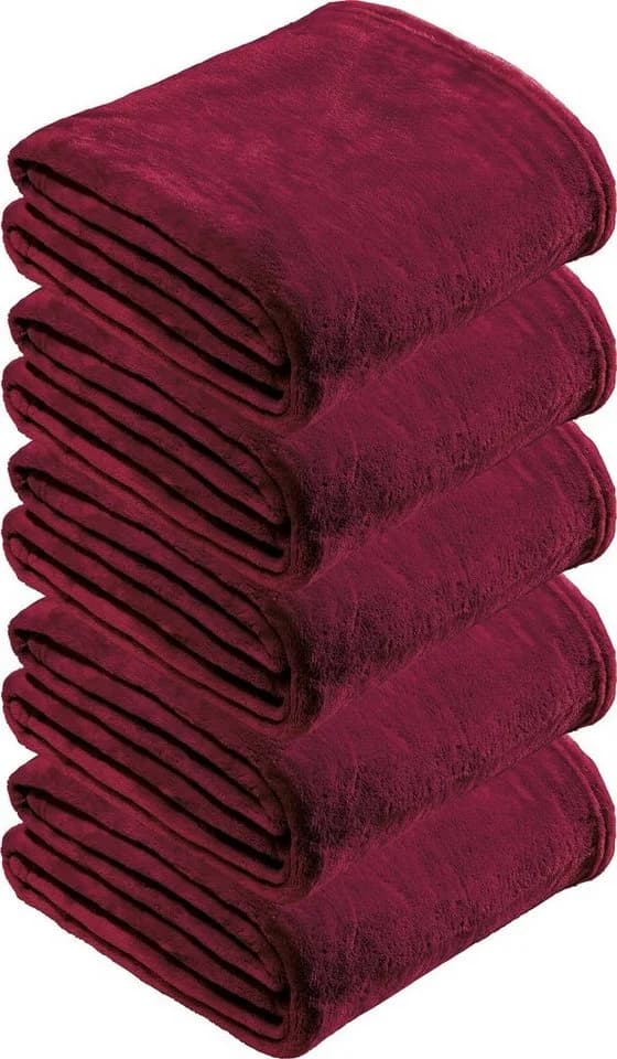 REDBEST Fleece Wohndecke 5er-Pack Amarillo Uni - Bild 2