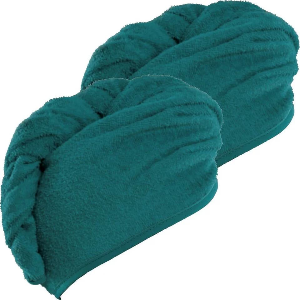 Erwin Müller Handtuch Turban 2er-Pack Grün Microfaser Uni - Bild 2