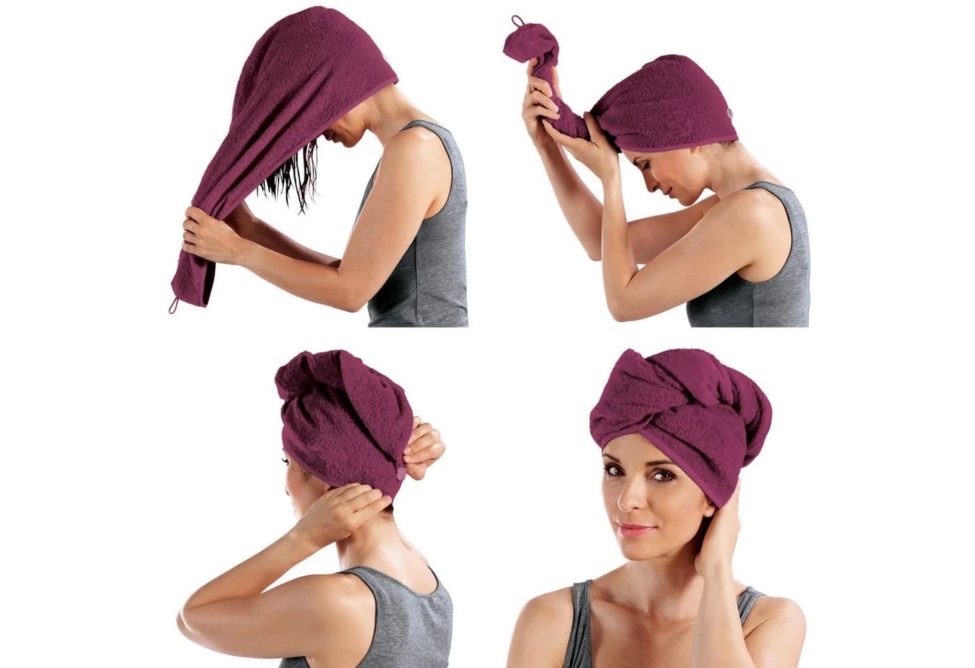 Erwin Müller Handtuch Turban 2er-Pack Frottier Microfaser Uni Rot - Bild 5