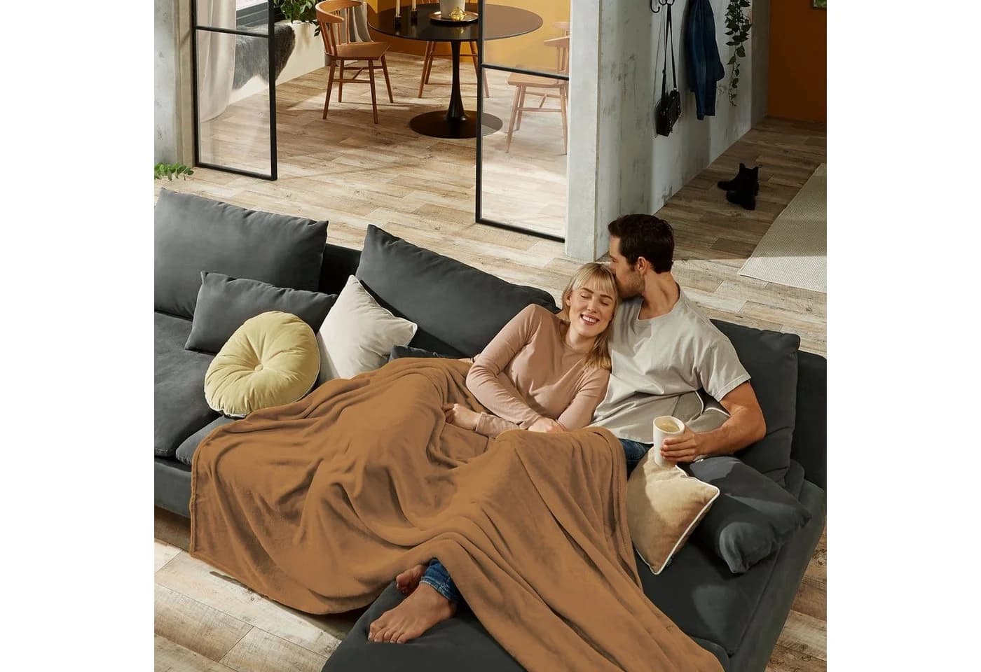 REDBEST Wohndecke Amarillo Fleece Uni Braun