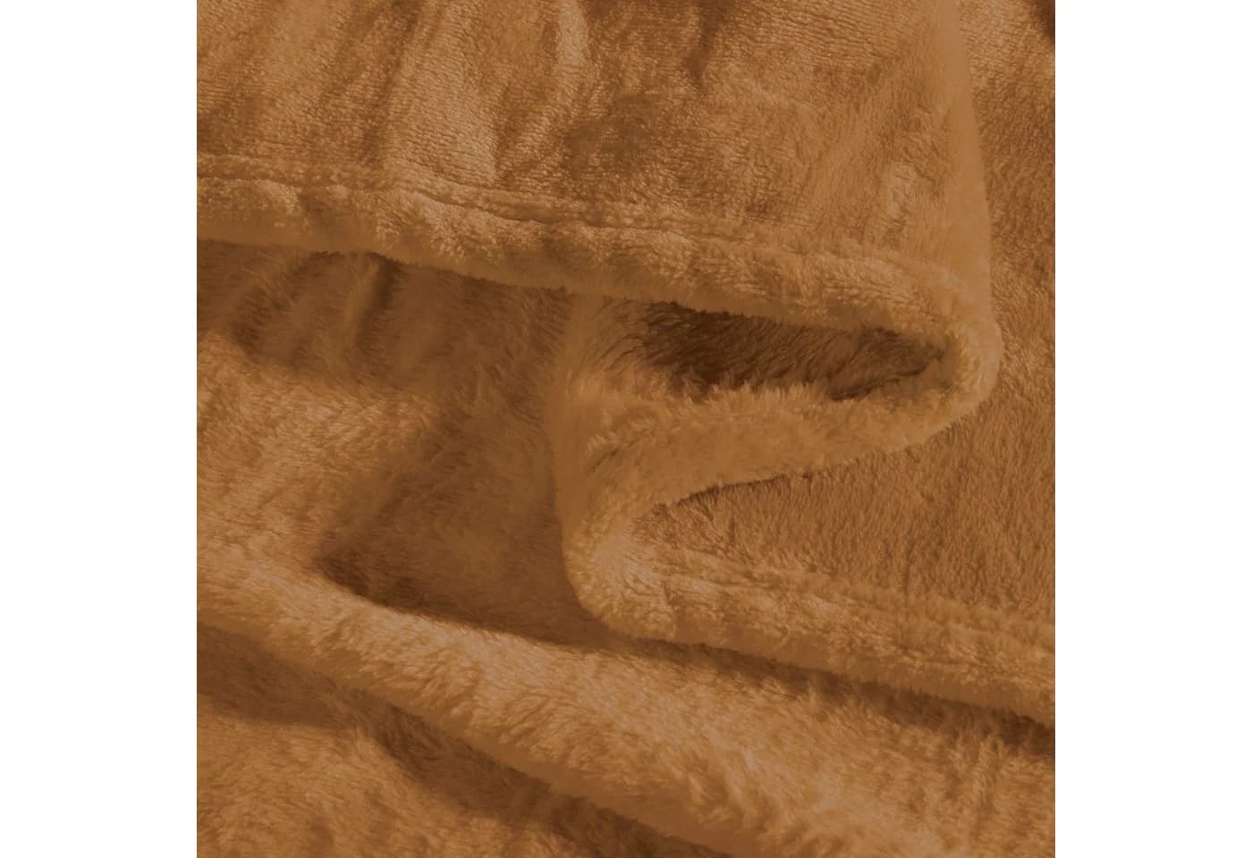 REDBEST Wohndecke Amarillo Fleece Uni Braun - Bild 3