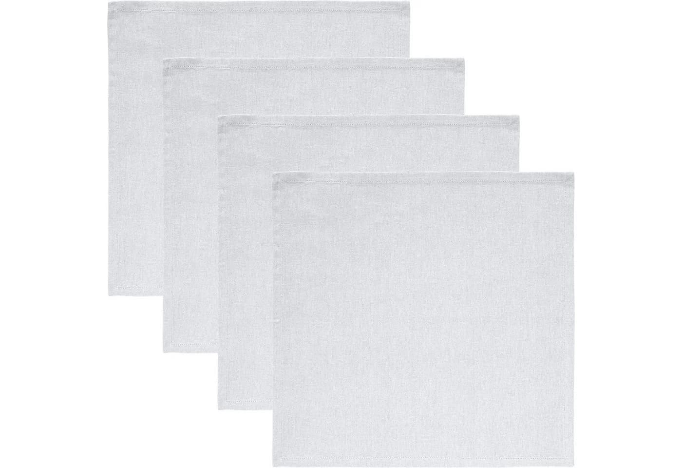 REDBEST Stoffserviette Tulsa 4er-Pack Baumwolle Uni Weiß - Bild 2