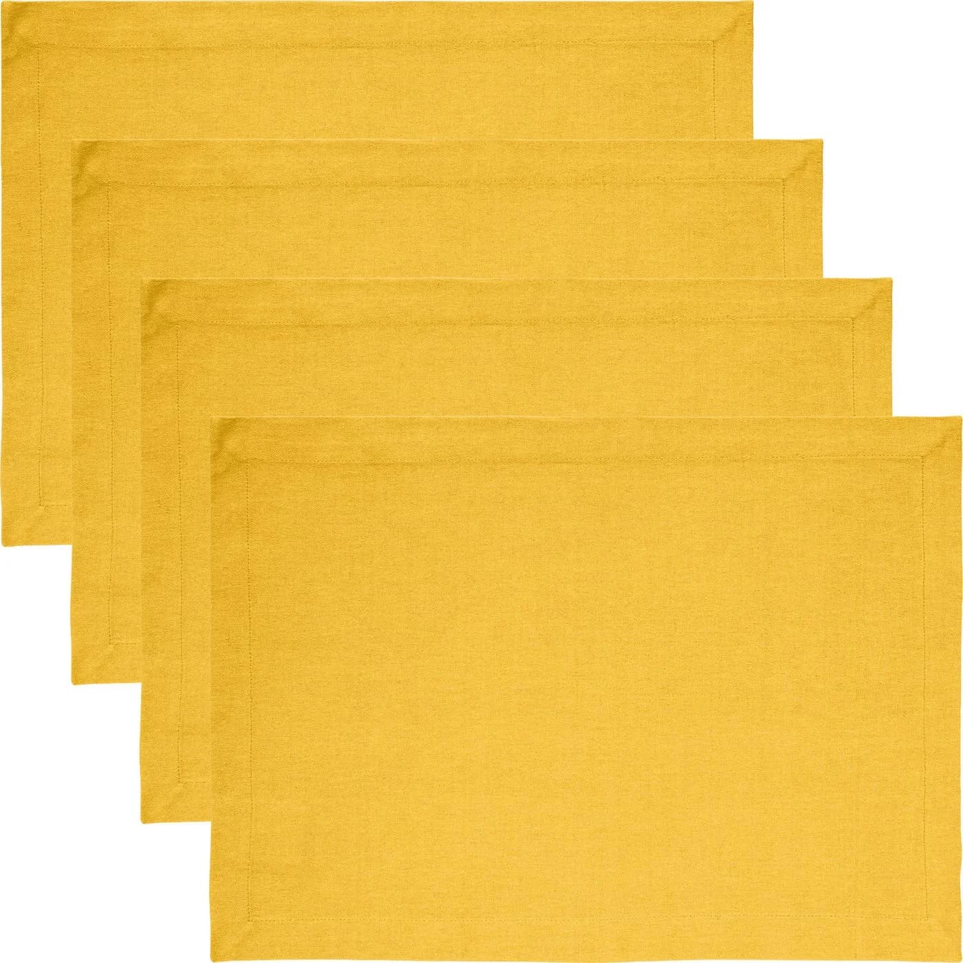 REDBEST Platzset Tischset "Tulsa" 4er-Pack Baumwolle Uni Gelb - Bild 2
