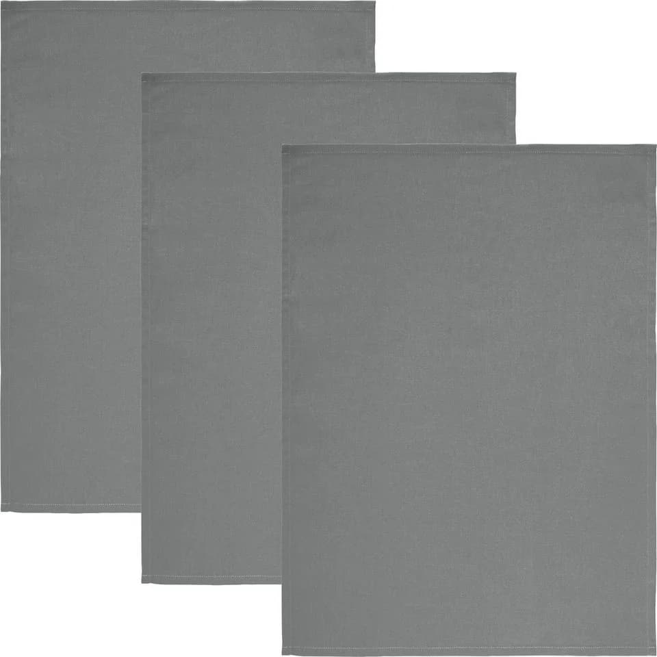 REDBEST Geschirrtuch Tulsa 3er-Pack Grau 100% Baumwolle Uni - Bild 2