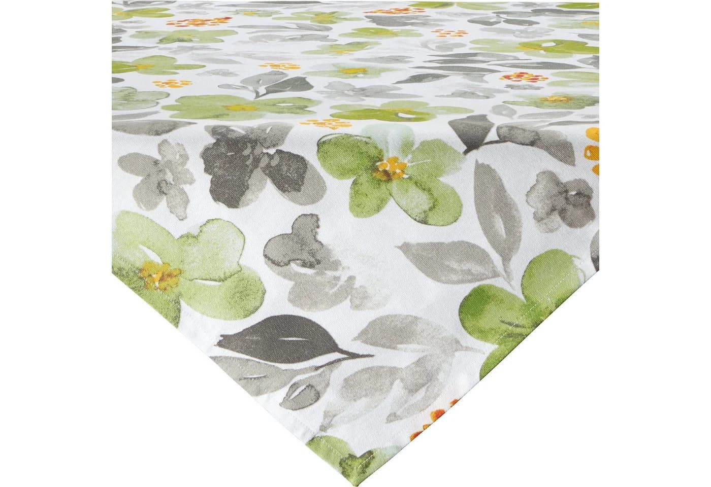 REDBEST Mitteldecke Baumwolle Blumen Grün-Grau - Bild 2