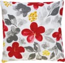 REDBEST Kissenhülle Baumwolle Blumen Druckmotiv Rot-Grau Bild 2