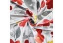 REDBEST Kissenhülle Baumwolle Blumen Druckmotiv Rot-Grau Bild 5