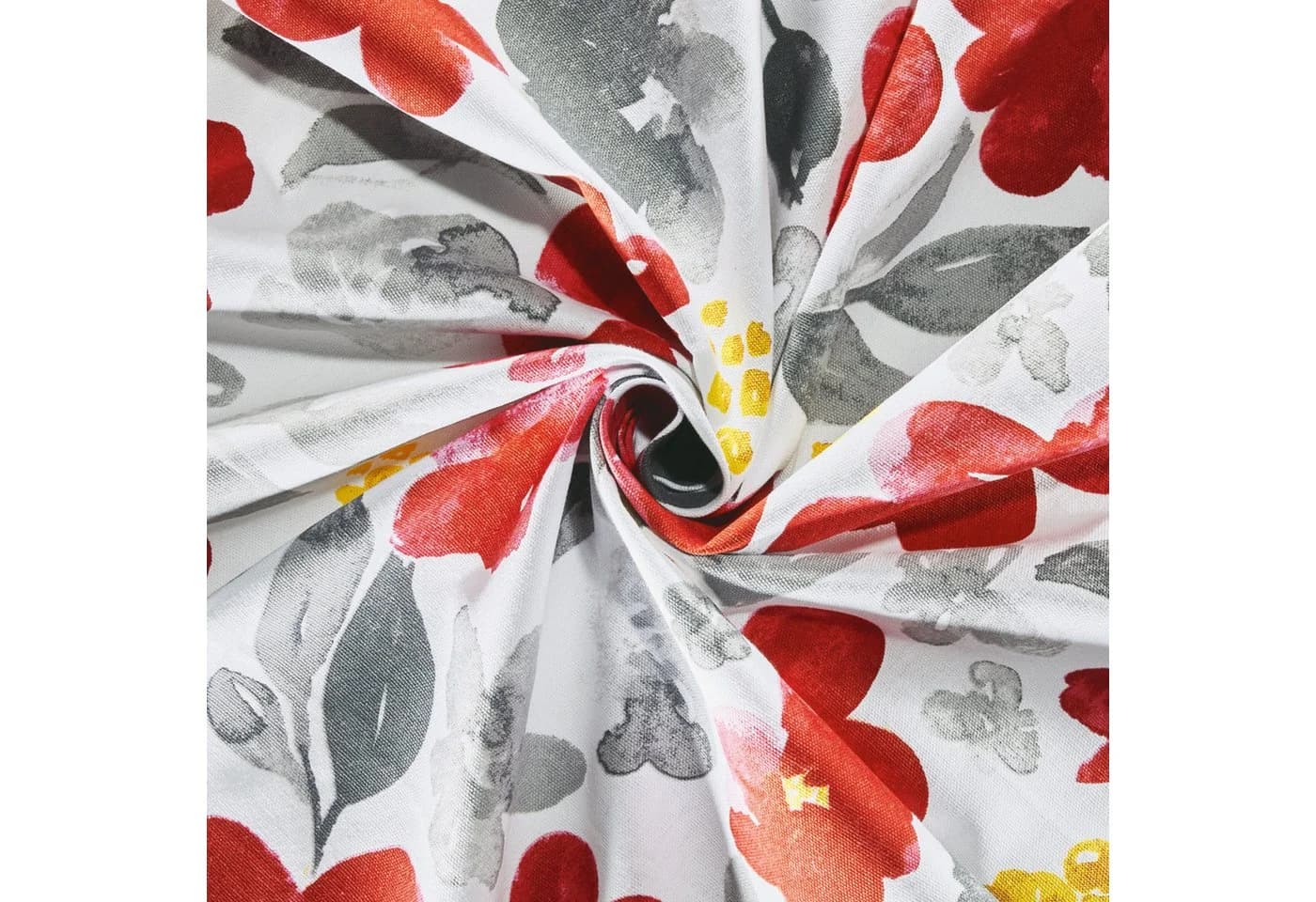 REDBEST Kissenhülle Baumwolle Blumen Druckmotiv Rot-Grau - Bild 5