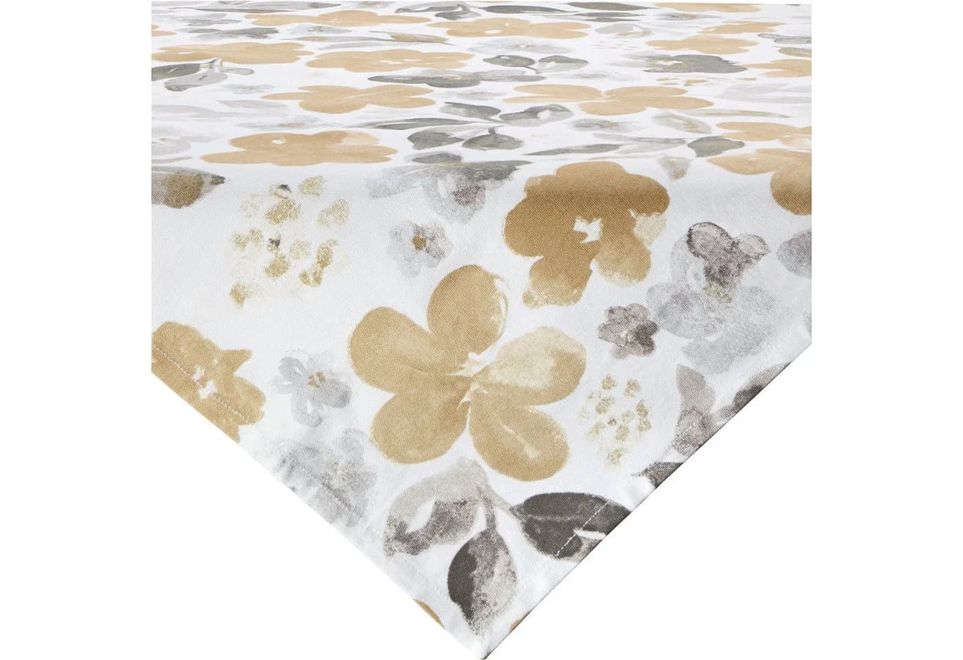 REDBEST Mitteldecke Baumwolle Blumen Beige-Grau - Bild 2