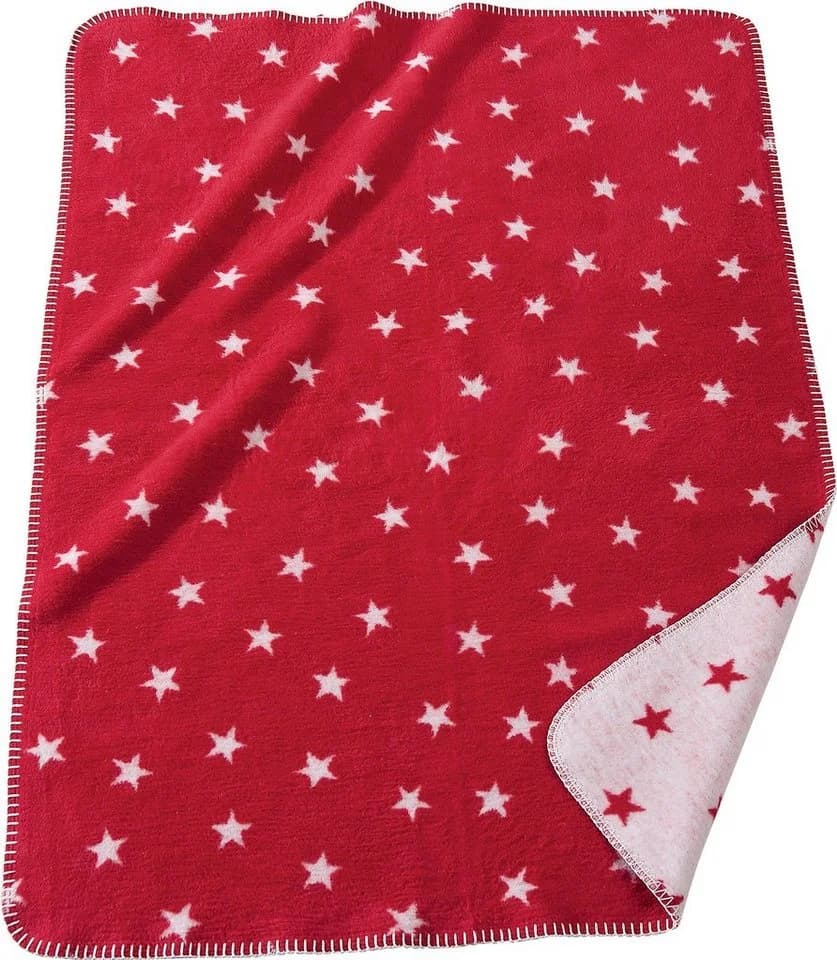 Erwin Müller Kinderdecke Kuscheldecke Baumwolle Sterne Motiv Rot - Bild 2