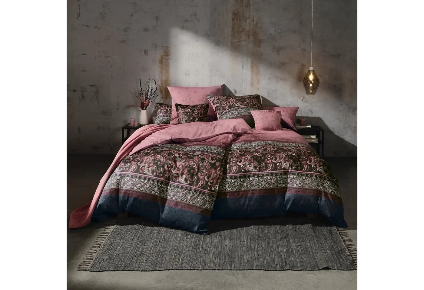 Erwin Müller Kissenbezug Mako-Satin Paisley/Ranke Rosa - Bild 5