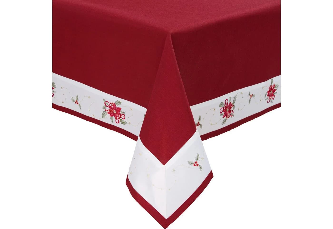 Erwin Müller Tischdecke "Weihnachtsstern" Rot Gold Leinen-Optik - Bild 2