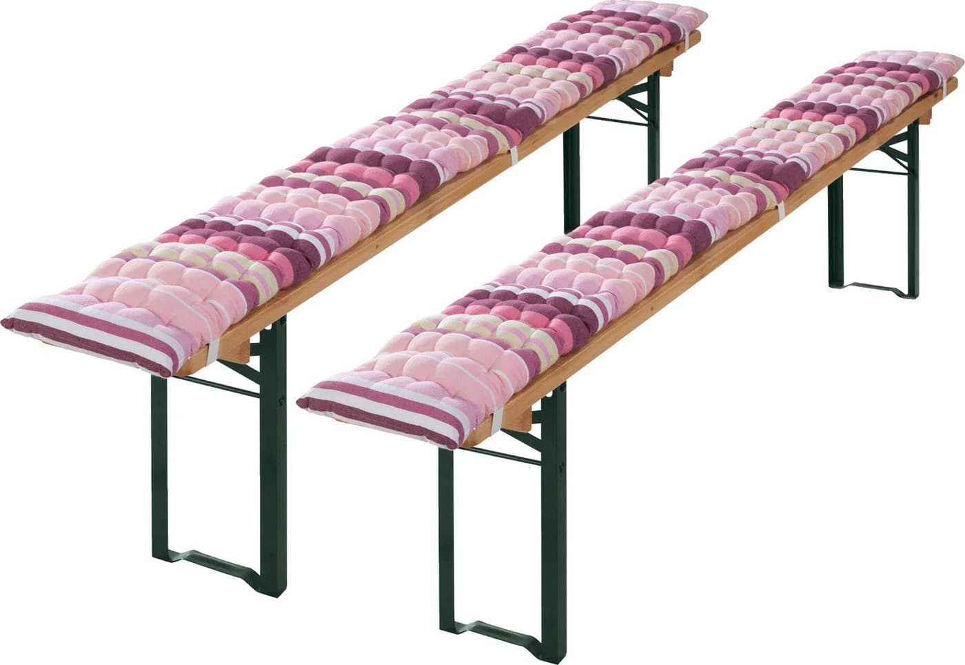 REDBEST Bierbank-Auflage 2er-Pack Rosa Streifen - Bild 2