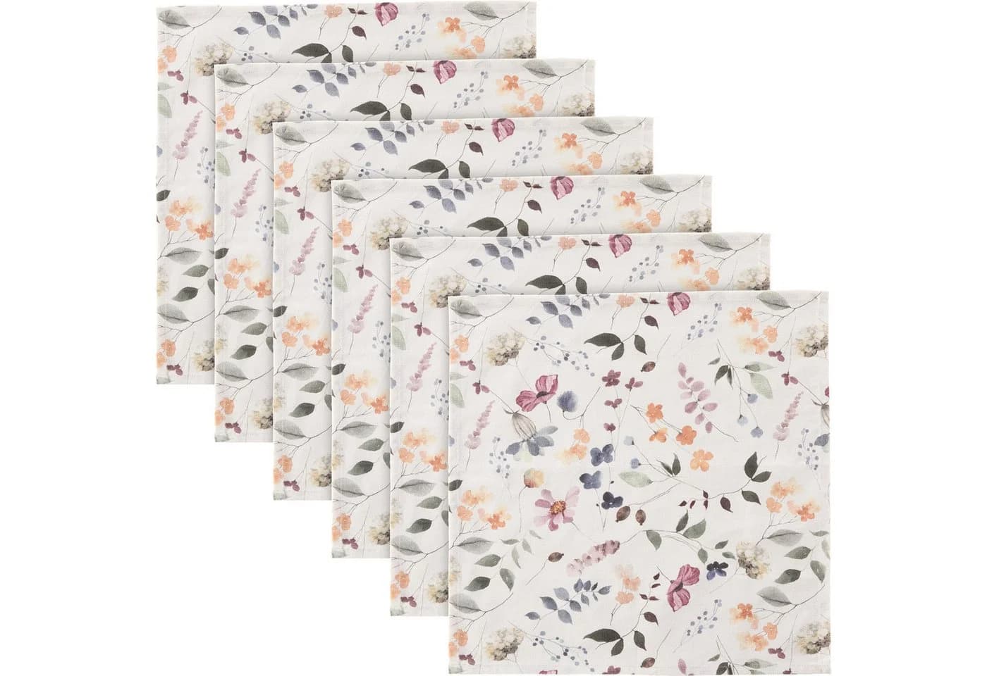REDBEST Stoffserviette 6er-Pack Baumwolle Blumenmuster - Bild 2