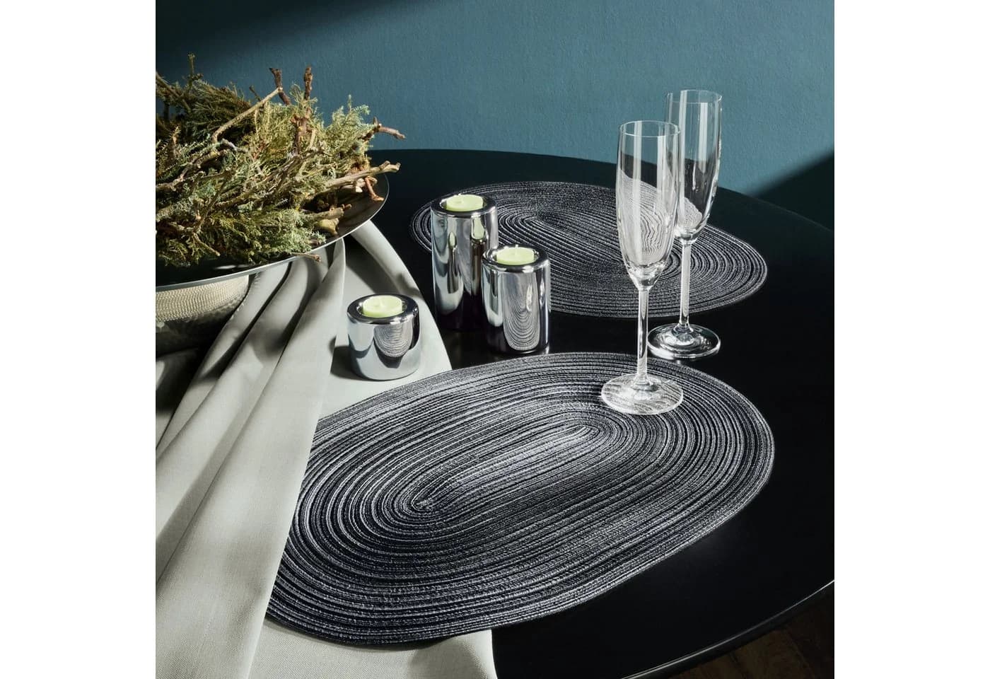 Erwin Müller Platzset Tischset "Silves" 2er-Pack Grau Uni