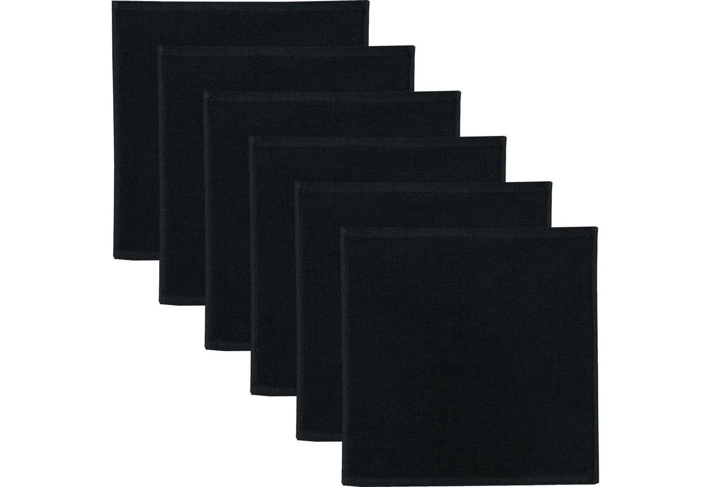 Erwin Müller Geschirrtuch Spültuch 6er-Pack Schwarz Baumwolle Uni - Bild 2