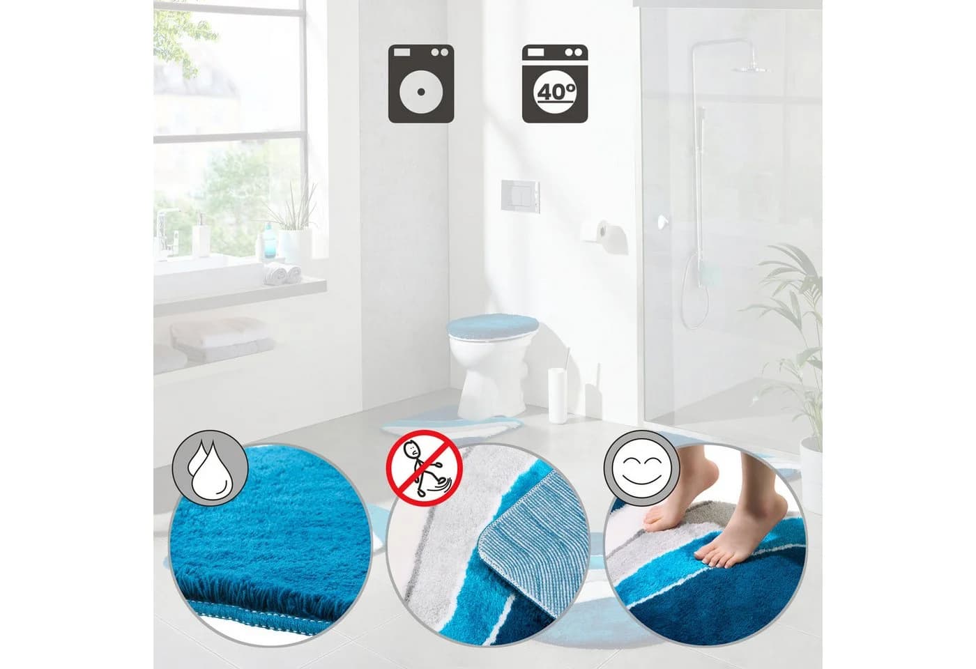 Erwin Müller Badematte WC-Umrandung Veria Modern Streifen - Bild 4